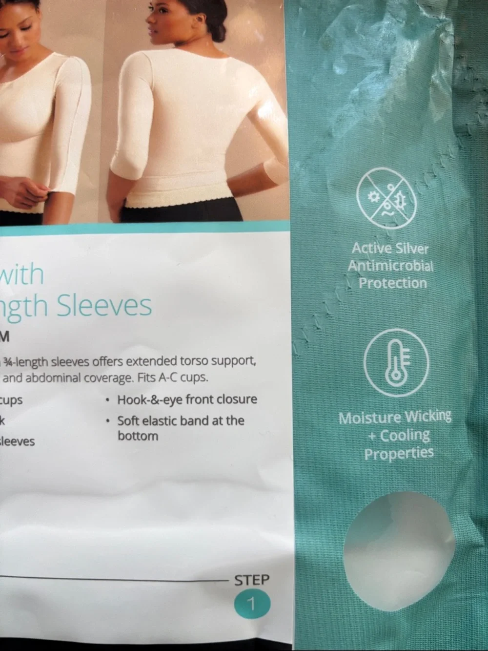 Marena Recovery Vest with 3/4-Length Sleeves in - Picture 3 of 5